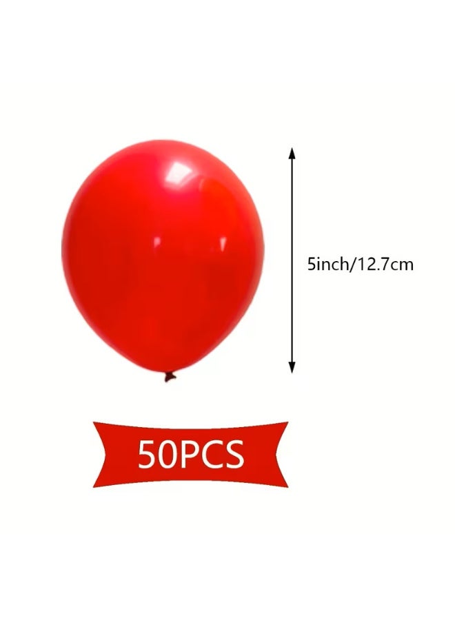 50 بالون أحمر اللون 12 بوصة - Image 2